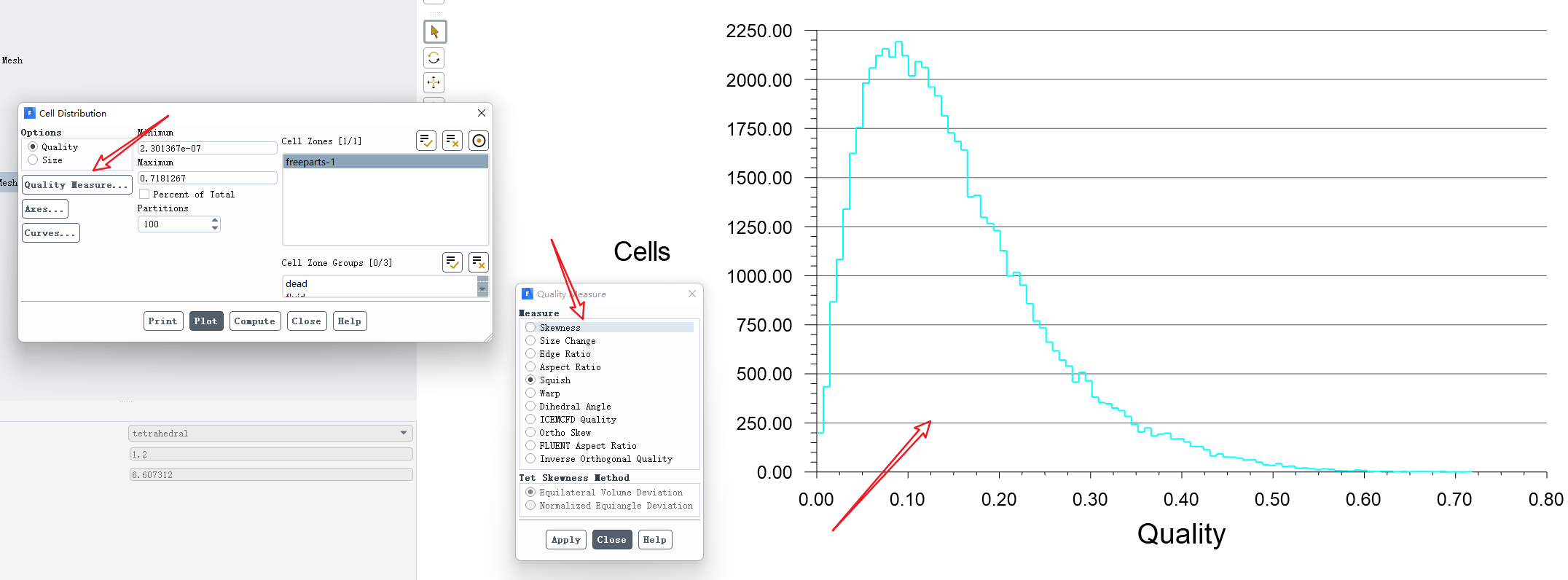 Fluent meshing中如何查看网格质量分布